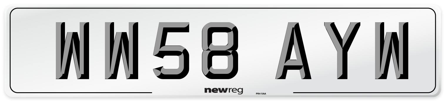 WW58 AYW Number Plate from New Reg